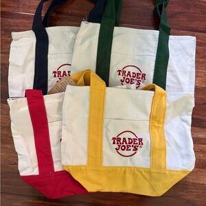 Trader Joe's Canvas Tote Bag - Yellow & Natural